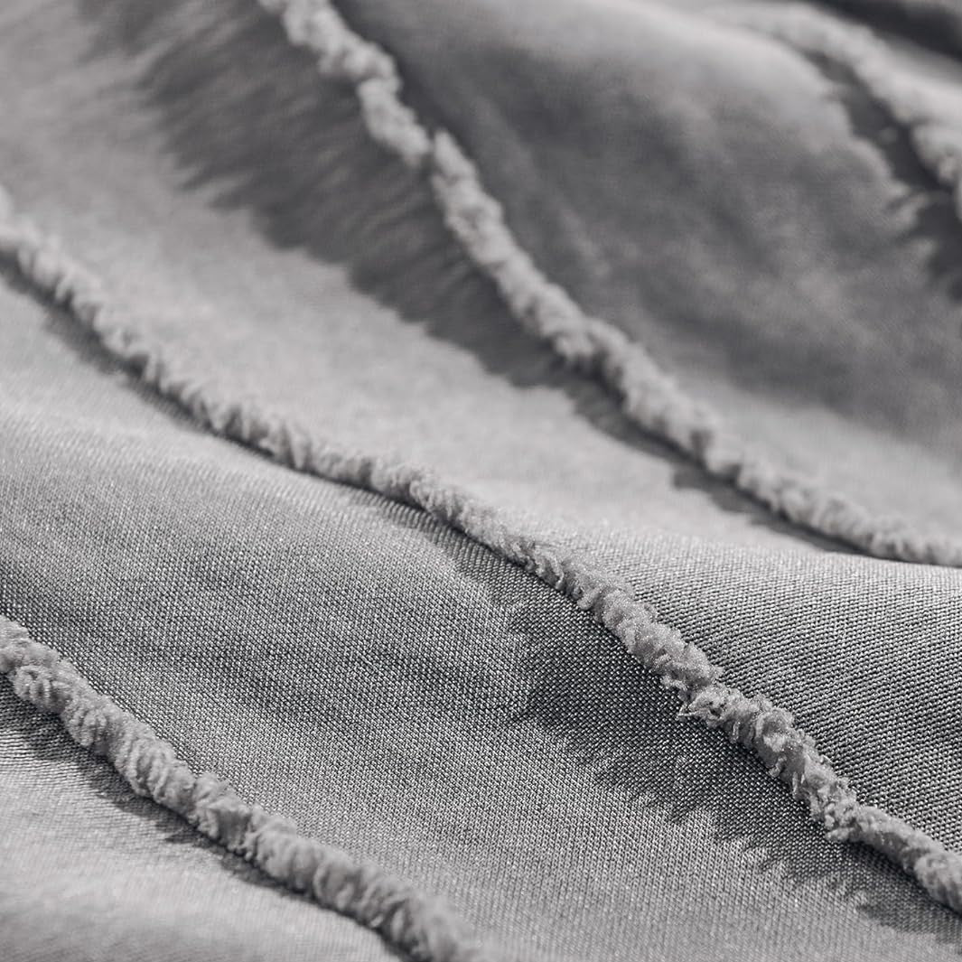 Juego de funda de edredón reversible de 2 piezas. Cama Sencilla. Gris Oscuro.