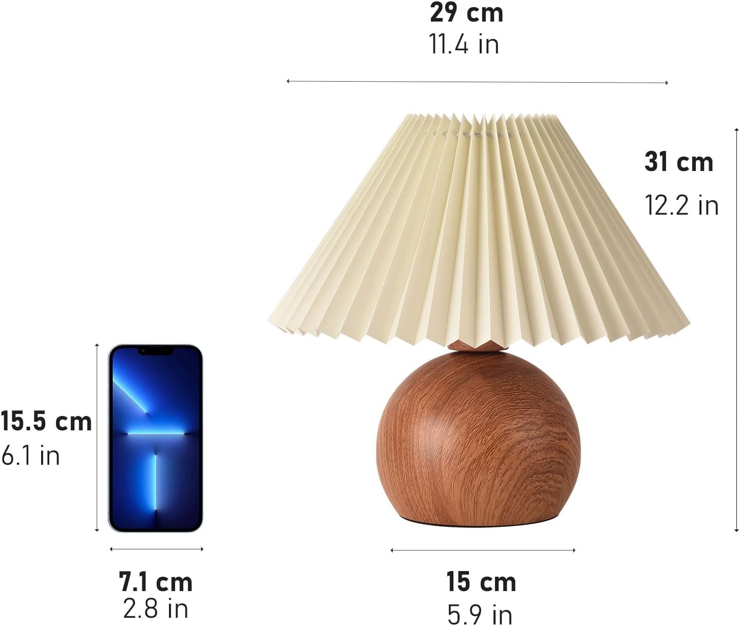 Lámpara de Mesa Bohemia - Pantalla Plisada.